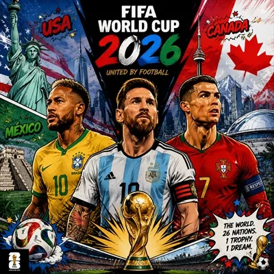 پوستر کمیک نیمار، مسی و رونالدو برای جام جهانی 2026