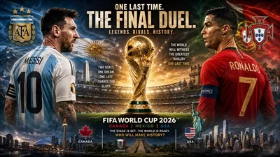 پوستر دوئل نهایی رونالدو و مسی در جام جهانی 2026