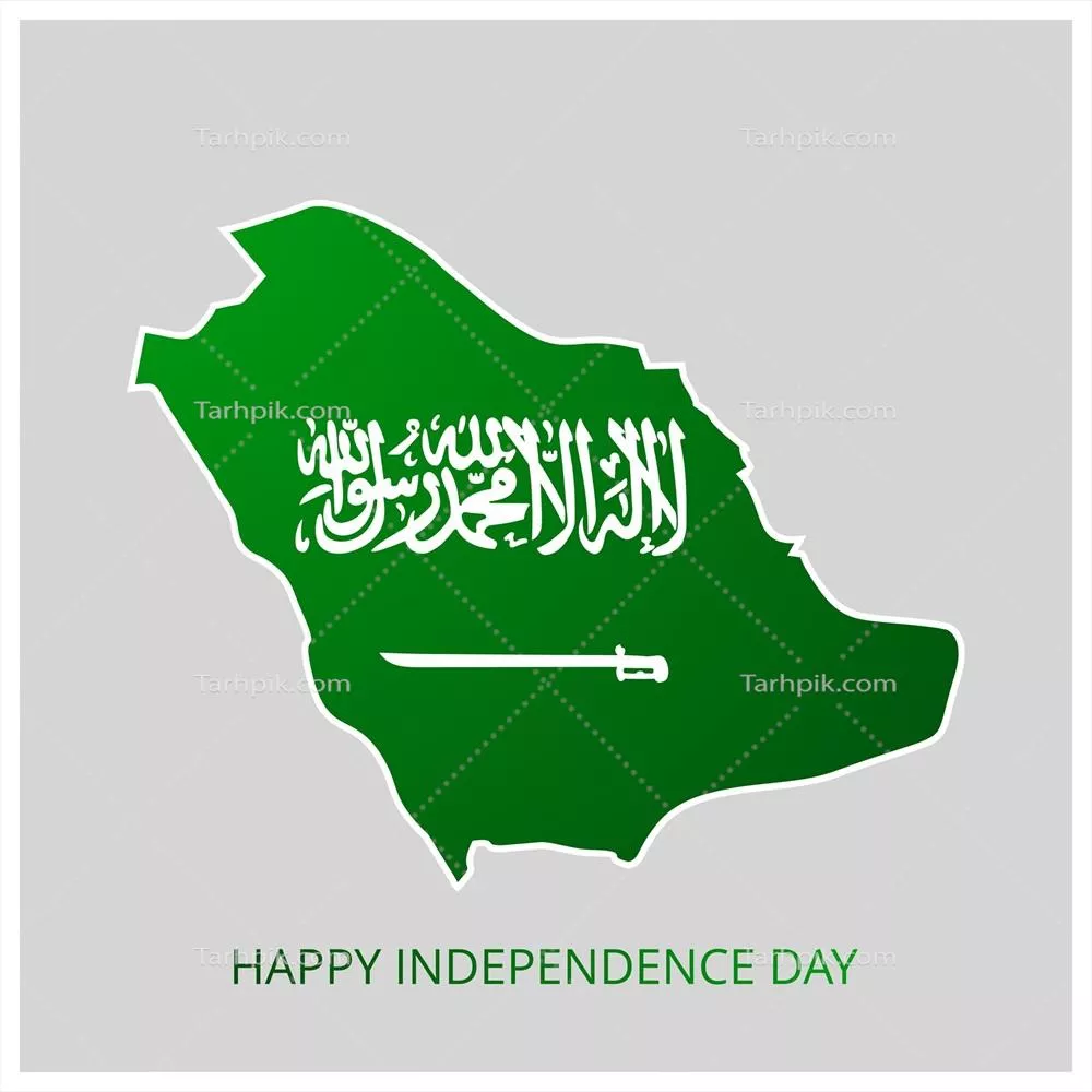 نقشه عربستان سعودی به رنگ پرچم