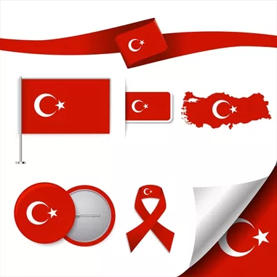 وکتور حالت خب مختلف پرچم ترکیه