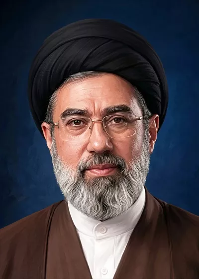 عکس رهبر انقلاب: سید مجتبی خامنهای رهبر جوان ایران