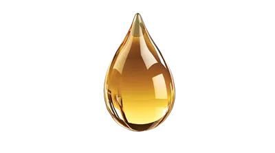 عکس دوربری قطرهای از روغن سوخت جدا شده بر روی پسزمینه شفاف