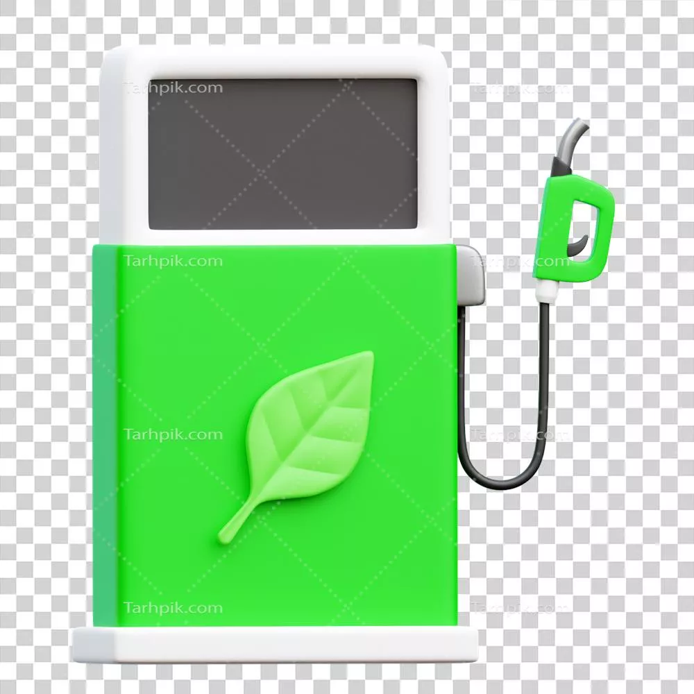 عکس دوربری تصاویر سه‌بعدی آیکون ایستگاه سوخت بیوماس برای استفاده در پروژه‌ها
