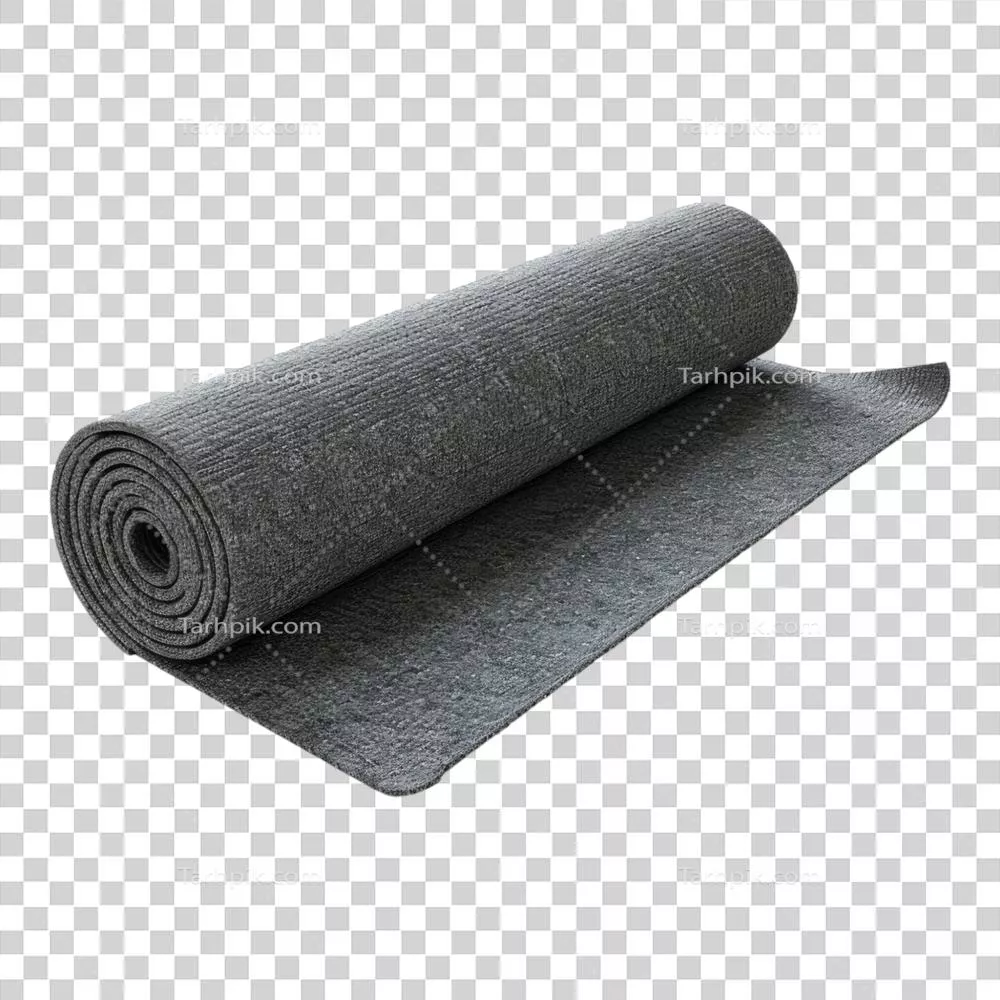 عکس دوربری یک رشته نمد خاکستری بر روی پسزمینه شفاف