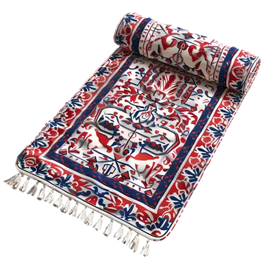 عکس دوربری تجسم سه بعدی فرش نماز سنتی خاورمیانه با جزییات زیبا