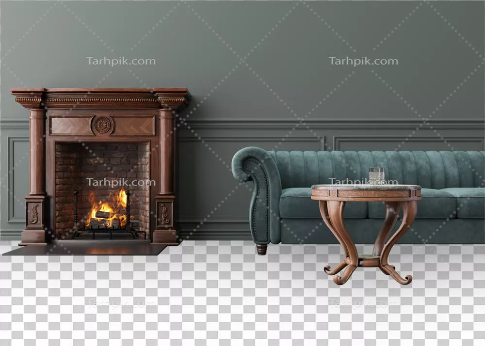 عکس دوربری ماکت ارائه پوشش کف به صورت شفاف برای نمایش پارکت، فرش و سرامیک