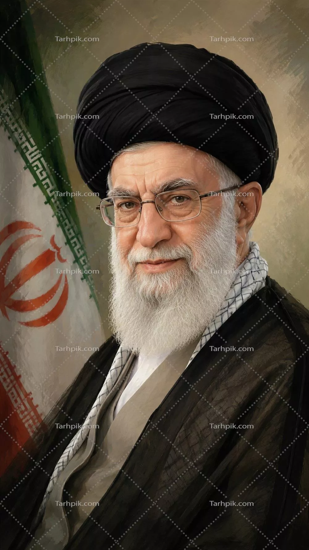 عکس نقاشی دیجیتال آیت الله خامنه ای