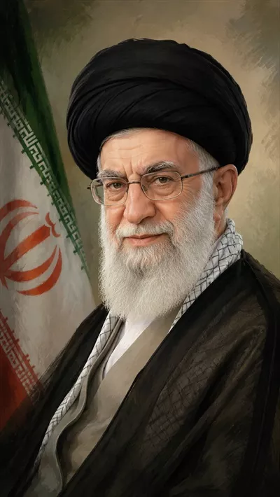 عکس نقاشی دیجیتال آیت الله خامنه ای
