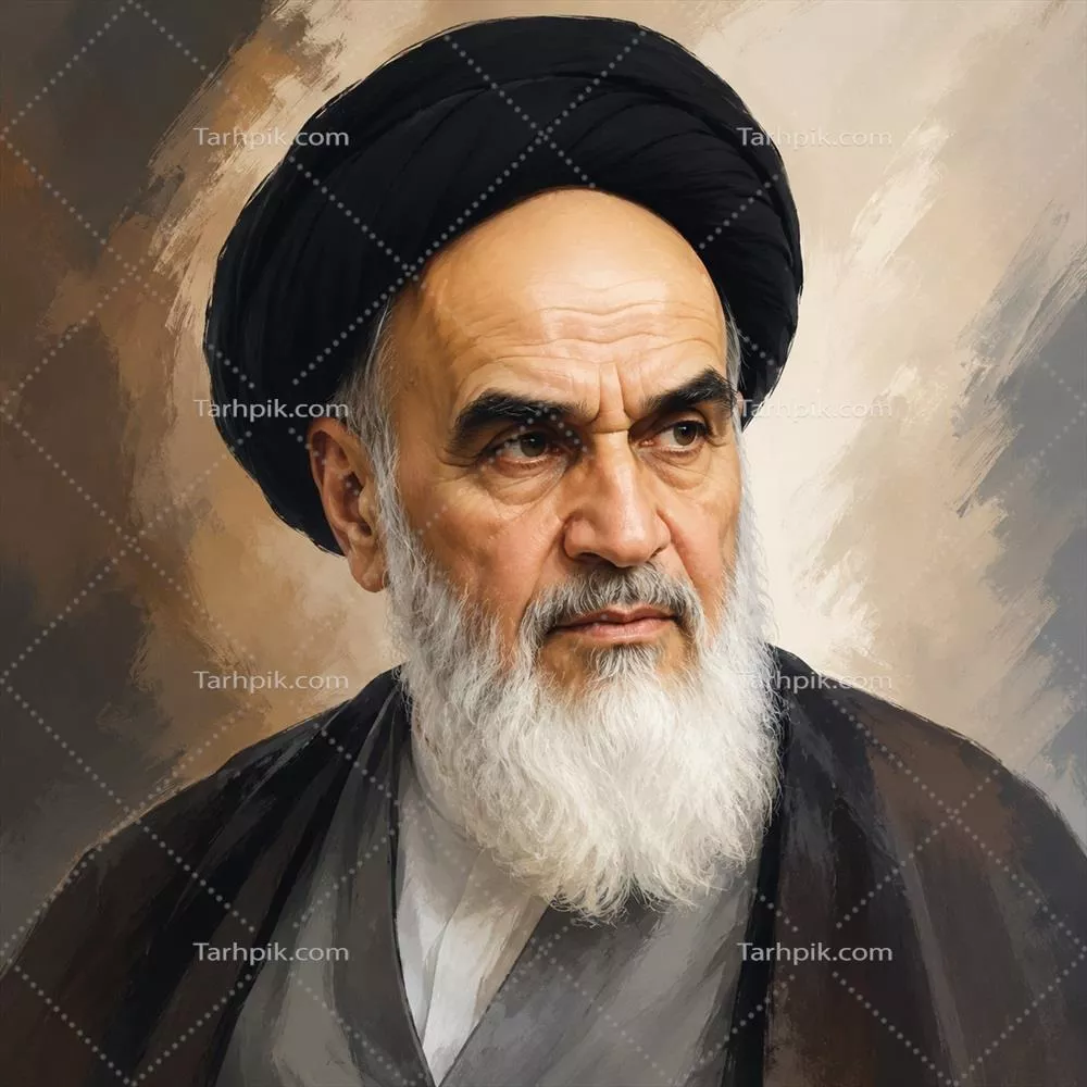 عکس نقاشی دیجیتال آیت الله خمینی