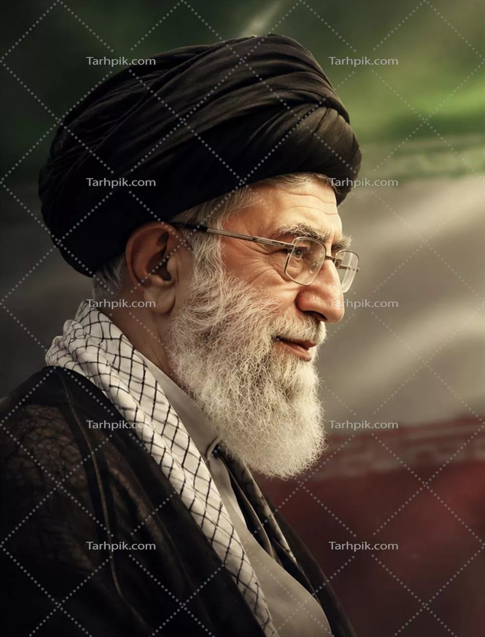 عکس از نمای بغل رهبر شهید