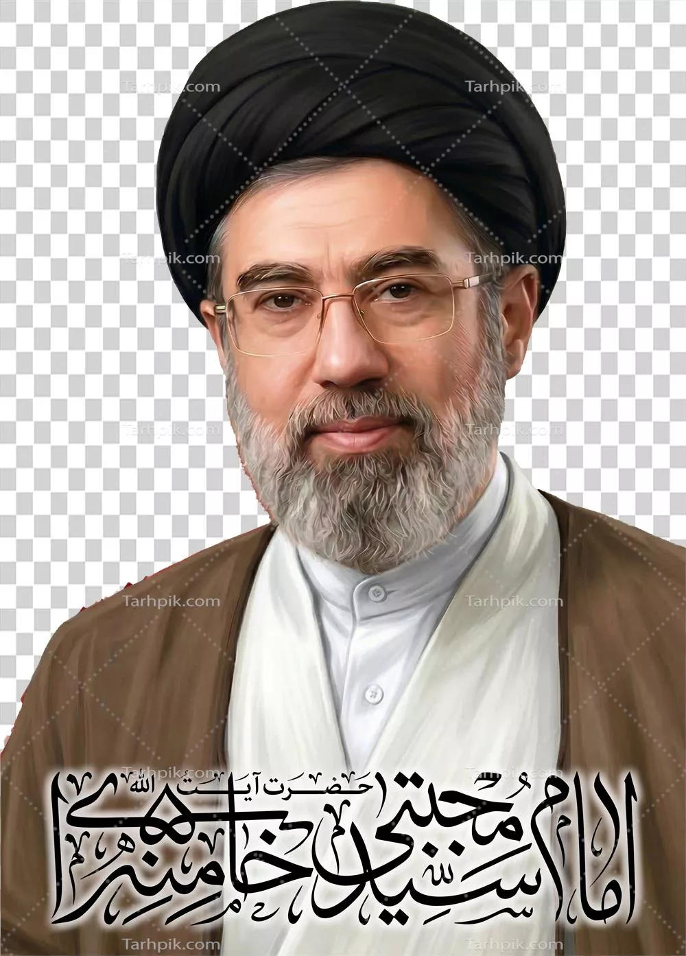 عکس دوربری گرافیک آیتالله خامنهای: نشان دادن رهبری و اصول مذهبی در هنر