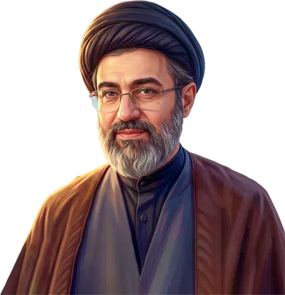 عکس دوربری آیت الله خامنه ای نقاشی