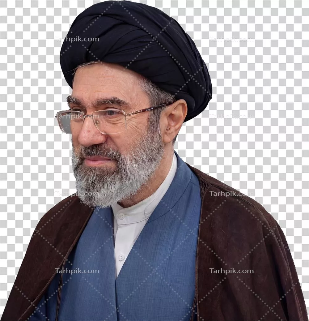 عکس دوربری تصویر سید مجتبی خامنهای از نمای کناری با جزئیات زیبا