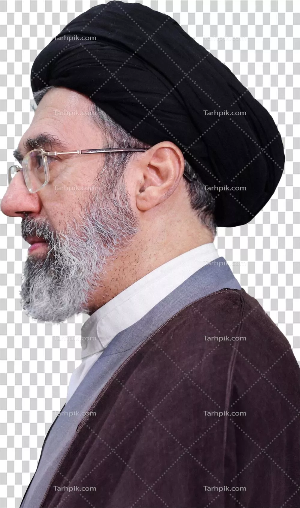 عکس دوربری تصویر سید مجتبی خامنه ای از نمای جانبی با جزئیات واضح