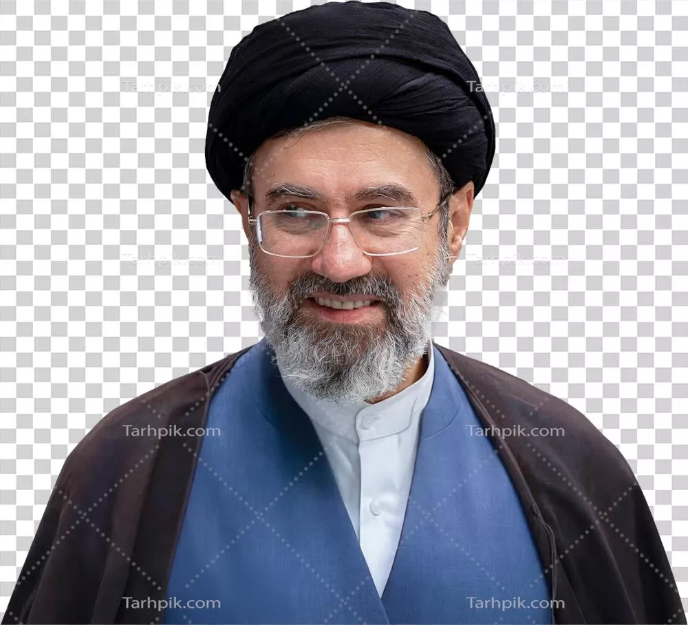 عکس دوربری سید مجتبی خامنه‌ای، رهبر ایران در حال لبخند زدن - تصویری پر از امید و رهبری