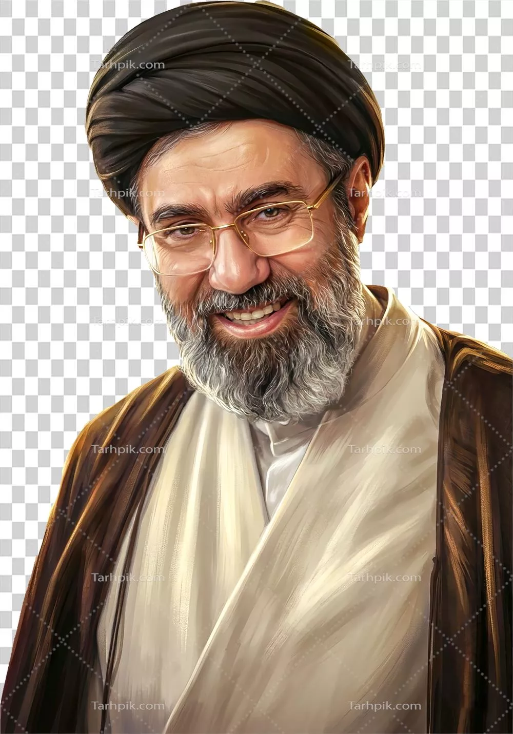 عکس دوربری تصویر چهرهی خندان سید مجتبی خامنهای: نماد شادی و امید