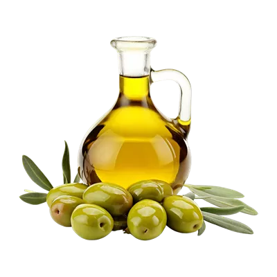 عکس دوربری بطری روغن زیتون با پسزمینه شفاف – تصویر سازی هنری دیجیتال
