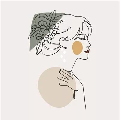 وکتور تصویرسازی هنر خطی دستی با استفاده از یک خط پیوسته