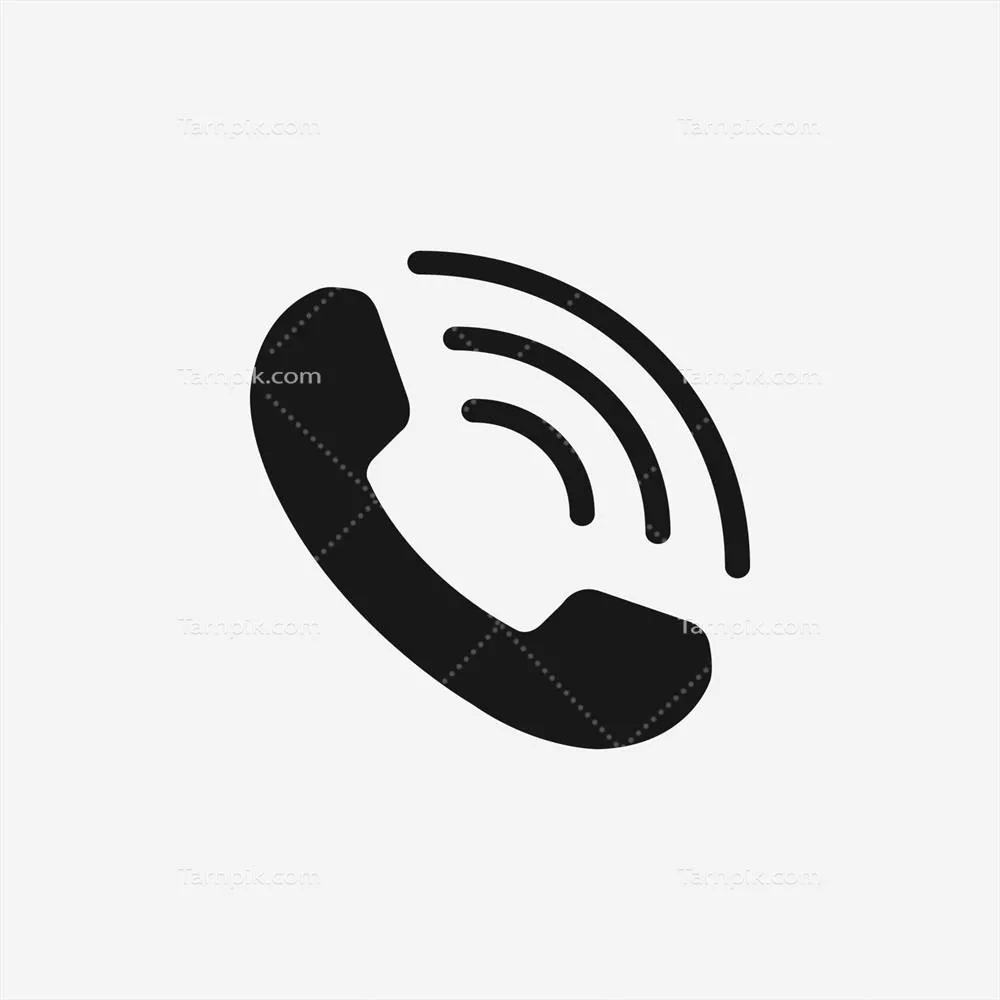 وکتور آیکون تلفن به سبک تخت روی پس‌زمینه خاکستری به صورت ایزوله