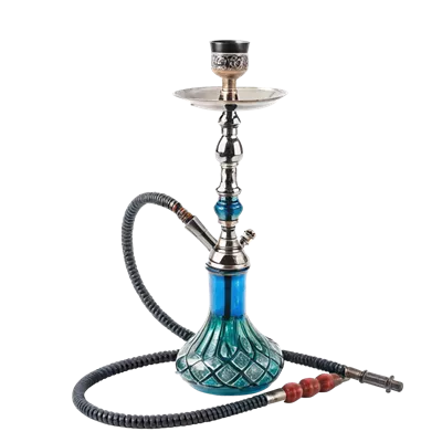 عکس دوربری شکشک عالی با طراحی پیچیده به رنگ آبی و نقره‌ای و شلنگ مشکی