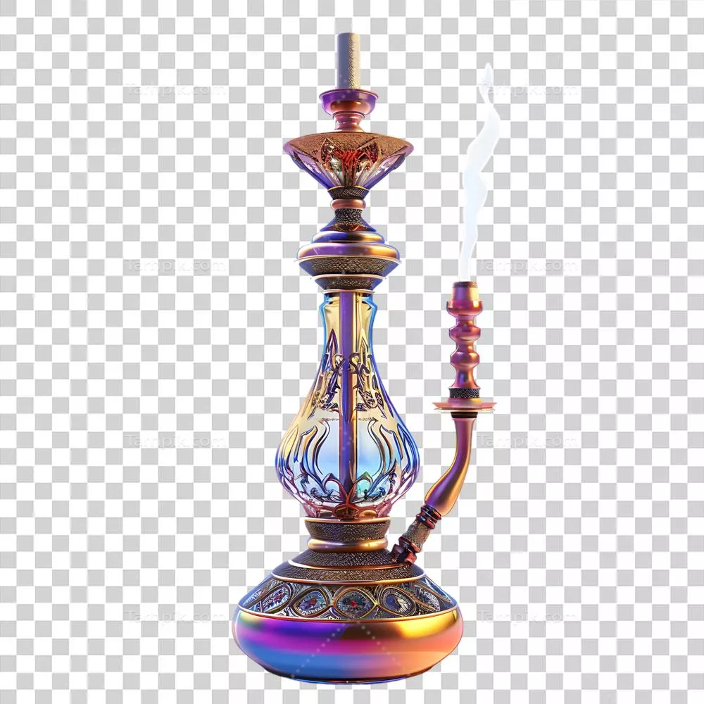 عکس دوربری شیشه قلیان بر روی پسزمینه شفاف - تصویر جذاب و خاص