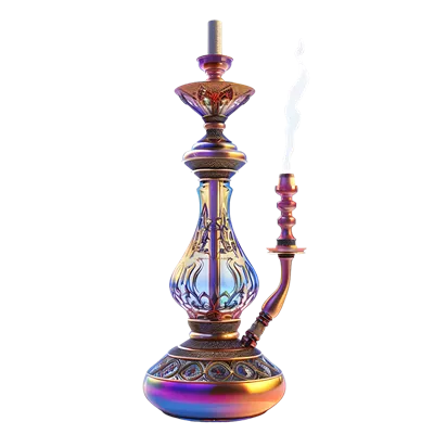 عکس دوربری شیشه قلیان بر روی پس‌زمینه شفاف - تصویر جذاب و خاص