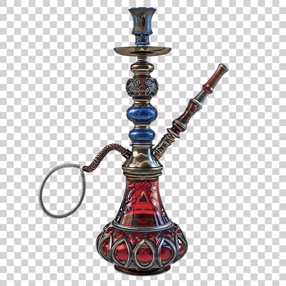 عکس دوربری شخصیت ظاهری قلیان در پس زمینه شفاف با جزئیات زیبا و دلنشین