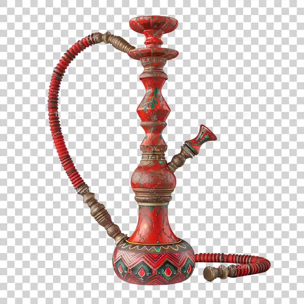 عکس دوربری بخاری شیisha در برابر پسزمینه شفاف و ساده