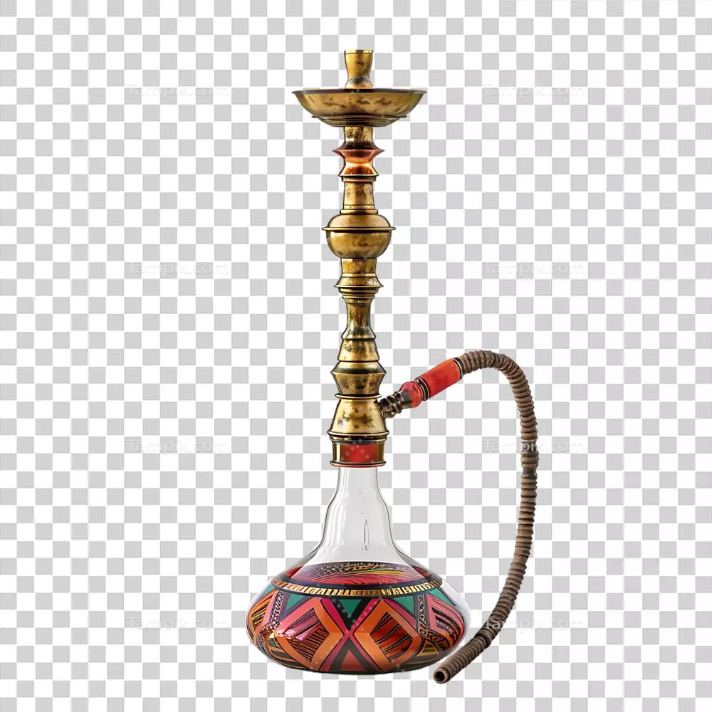 عکس دوربری تصویر شفاف قلیان جدا شده بر روی پس زمینه شفاف