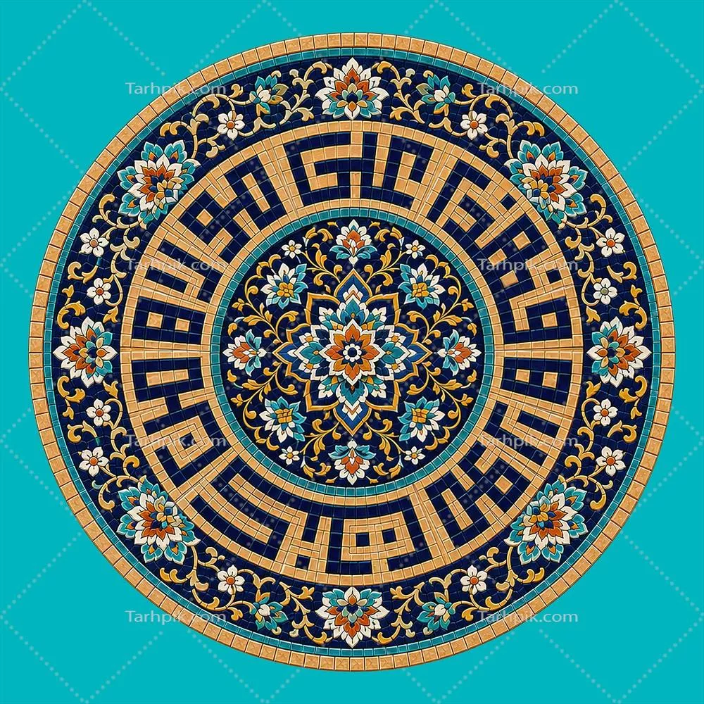 عکس کاشی من کنت مولاه فهذا علی مولاه دایره ای