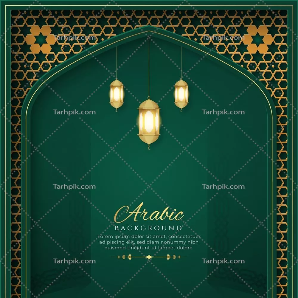 وکتور پس زمینه اسلامی سبز رنگ