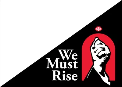 عکس پرچم مثلثی We Must Rise آماده چاپ