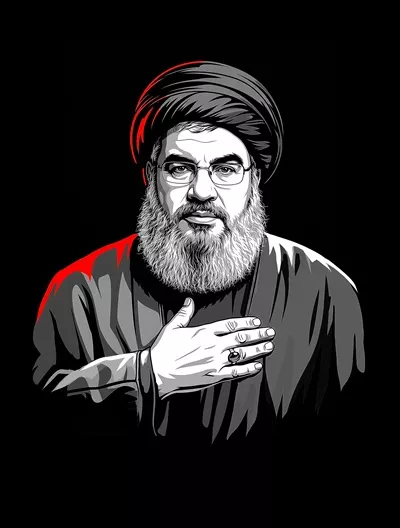 عکس شهید حسن نصرالله:دبیرکل حزب الله لبنان
