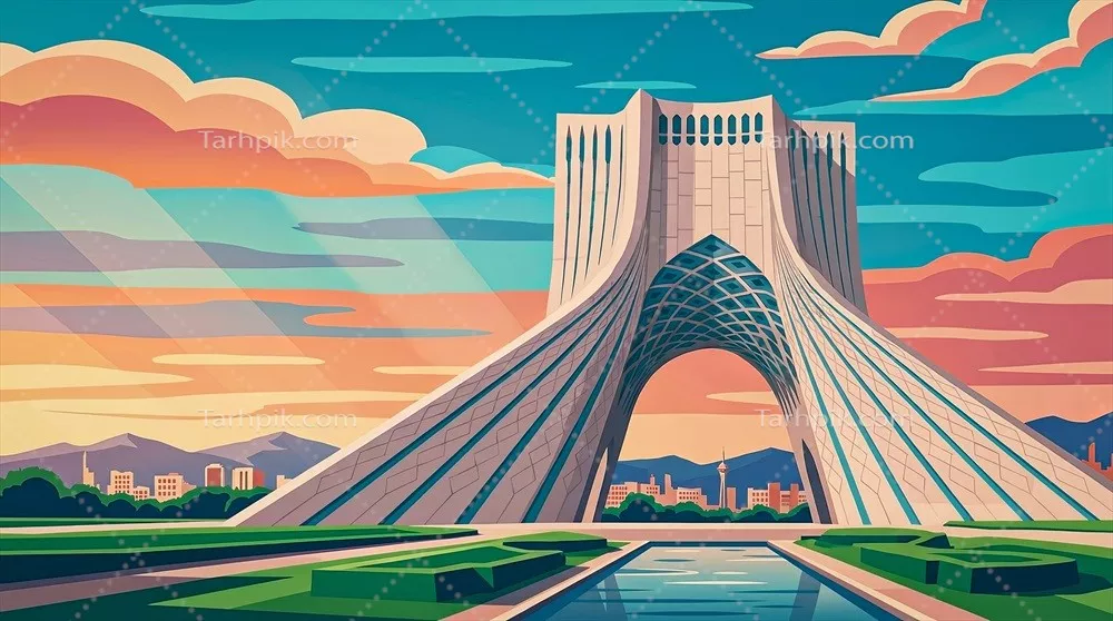 عکس گرافیکی میدان آزادی: سفر به دنیای هنر معاصر در قلب تهران