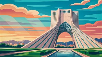 عکس گرافیکی میدان آزادی: سفر به دنیای هنر معاصر در قلب تهران
