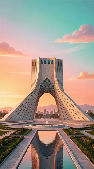 عکس عمودی میدان آزادی: تأملی در نمادهای ملی و فرهنگی ایران
