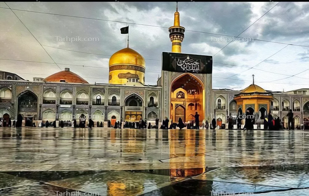 عکس رنگ روغن حرم امام رضا (ع)؛ زیبایی‌های مذهبی در هنر تجسمی