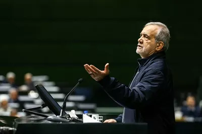 عکس تصویری از مسعود پزشکیان ریاست جمهوری