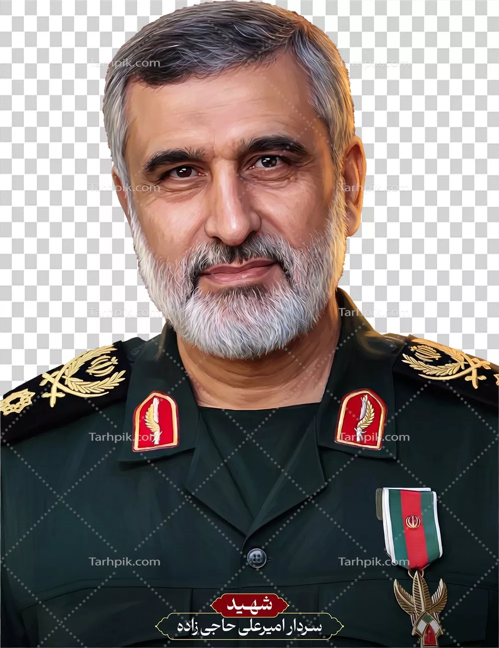 عکس دوربری سردار امیرعلی حاجی زاده بدون بکگراند