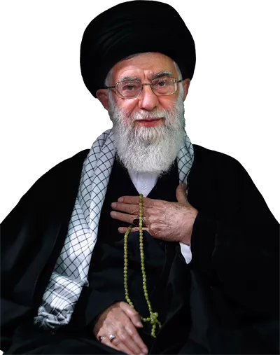 عکس دوربری آیت‌الله سید علی خامنه‌ای در حال عزاداری با تسبیح در دست و بدون پس زمینه