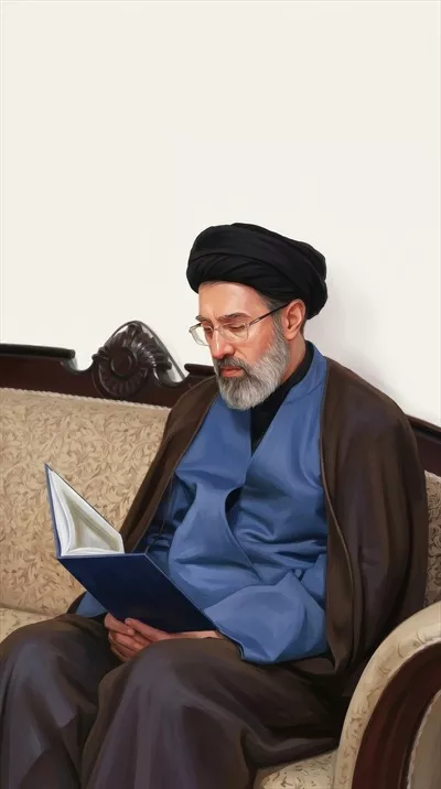 عکس قرائت قرآن توسط مجتبی خامنه ای