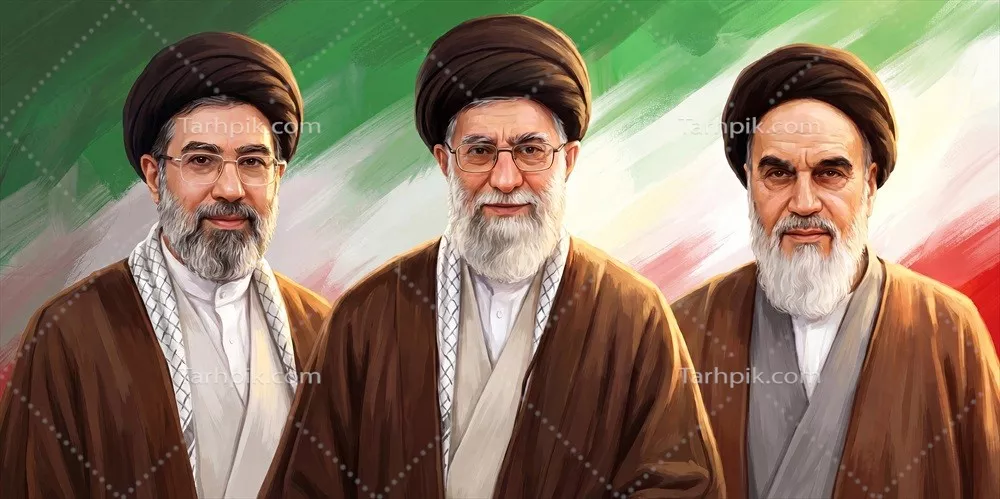 عکس رهبران ایران در کنار پرچم ملی ایران