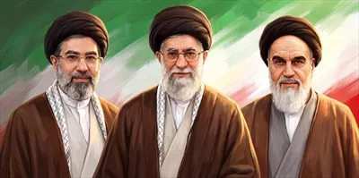 عکس رهبران ایران در کنار پرچم ملی ایران