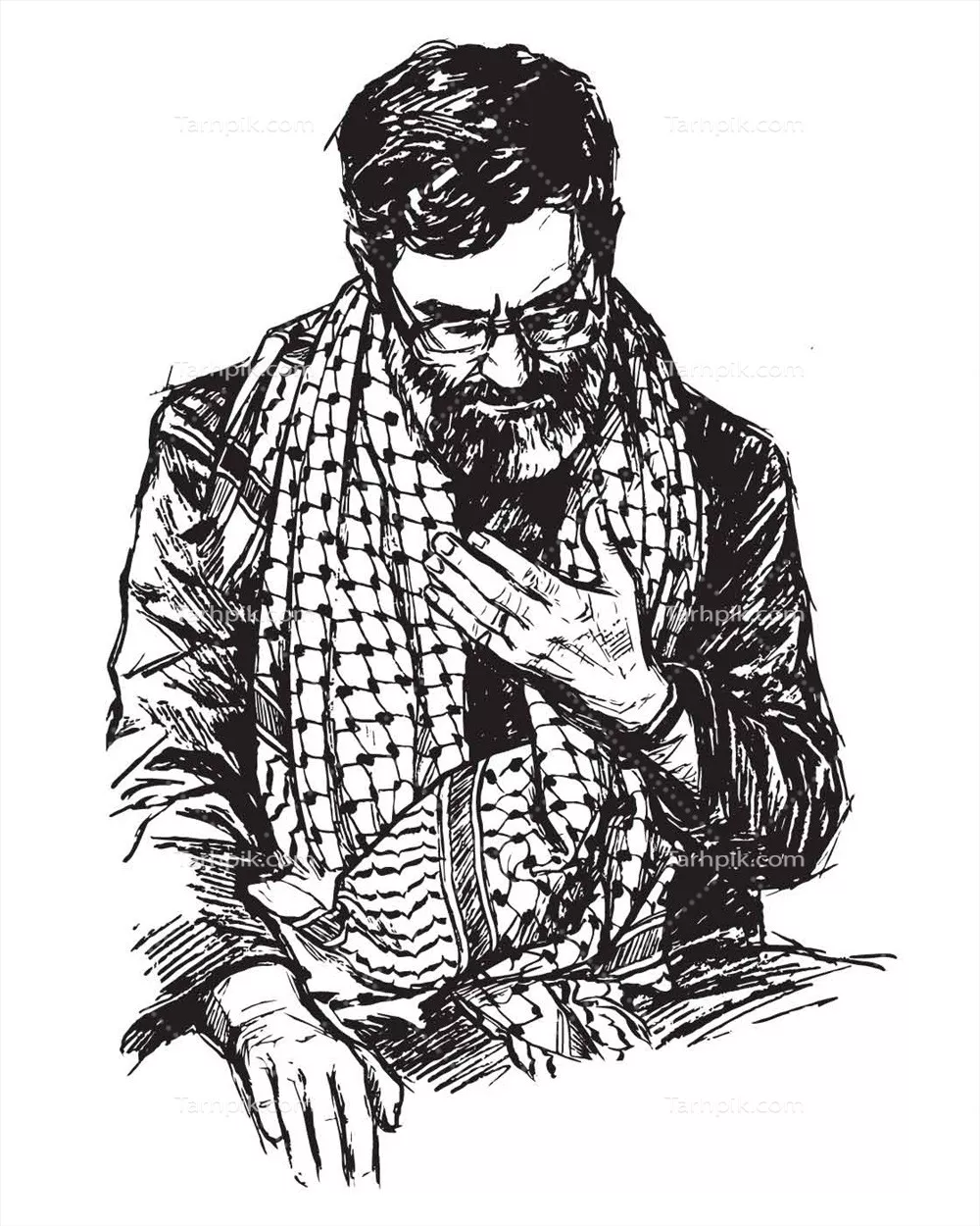 وکتور آیت الله سید علی خامنه ای با لباس نظامی
