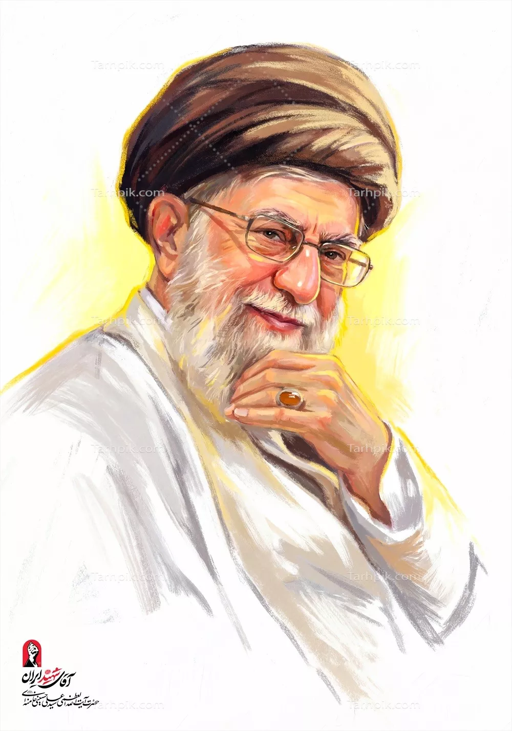 عکس پوستر پرتره رهبر ایرانی شهید - تصویر با کیفیت بالا برای یادبود