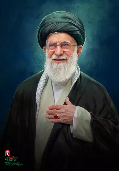 عکس پوستر پرتره شهید سید علی خامنه ای - نماد مقاومت و اصالت ایرانی