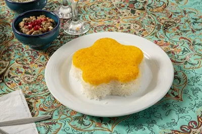 عکس برنج کته ستاره ای روی سفره