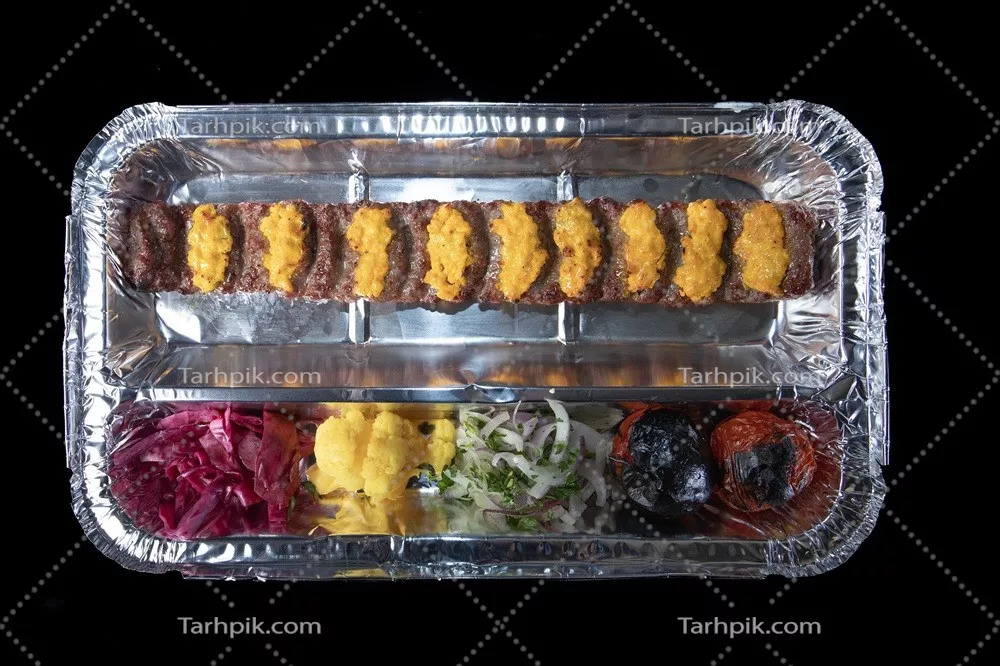 عکس کباب نگینی داخل ظرف یکبار مصرف