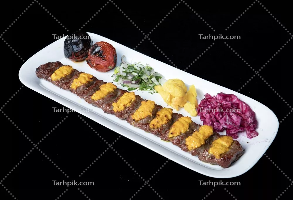 عکس کباب نگینی با پس زمینه مشکی