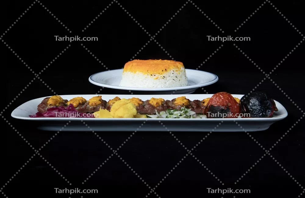 عکس کباب نگینی خوشمزه و برنج کته